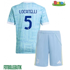 Juventus Manuel Locatelli #5 Bortaställ Barn 2025-26 Kortärmad (+ Korta byxor)